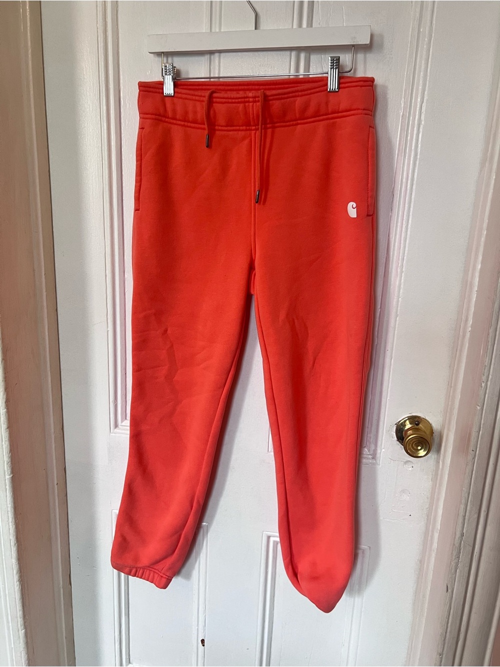 Carhartt Women’s Relaxed Fit Sweatpants Small Coral Orange Casual Lounge Joggers